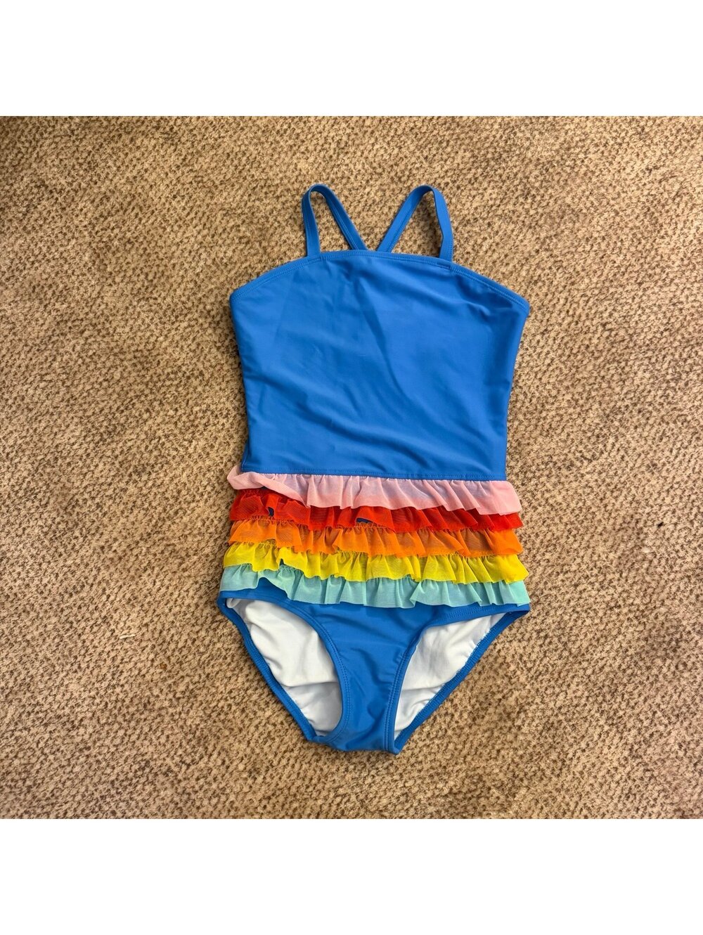 Hanna Andersson Rainbow Tulle One Piece Swim Suit NWT Size 140 (US 10)
